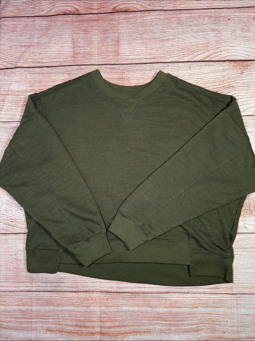 Time and Tru Women’s XL Olive Green Crewneck Sweatshirt Pullover Casual